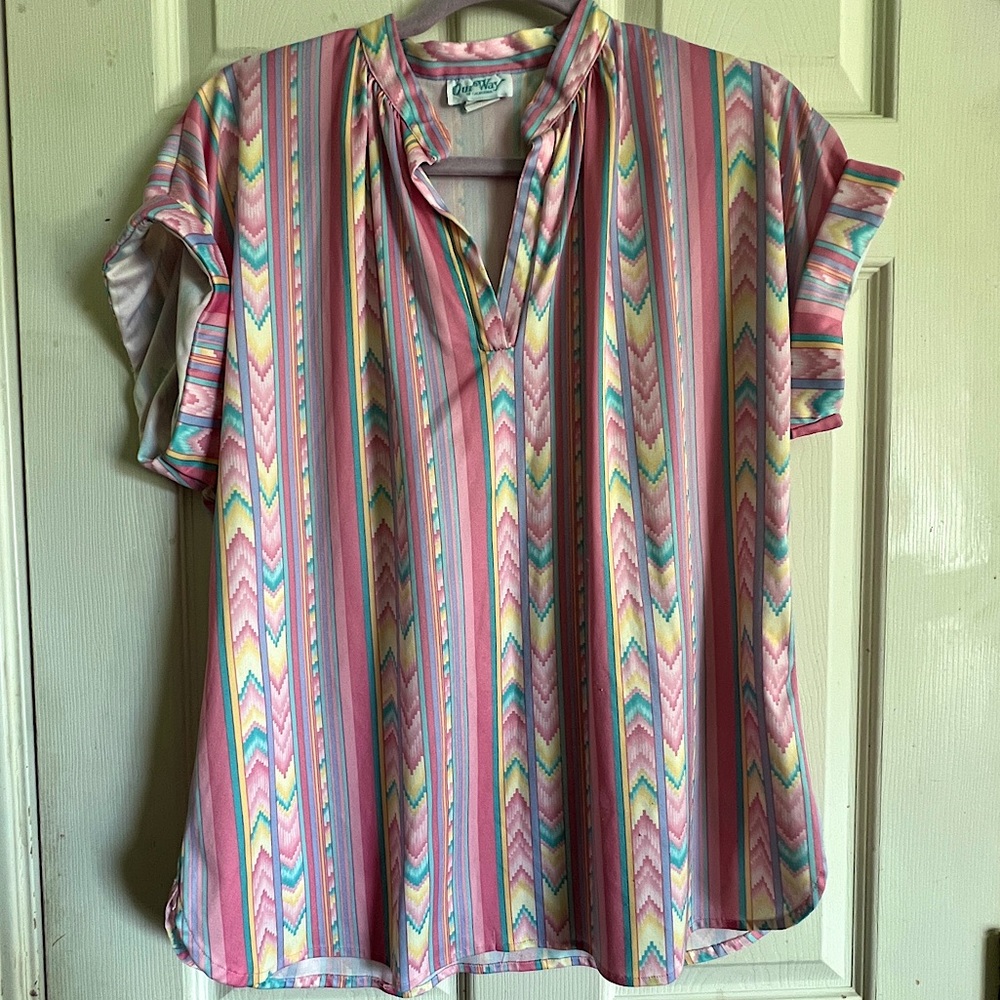 Our way of california vintage desert pink 70’s womens shirt